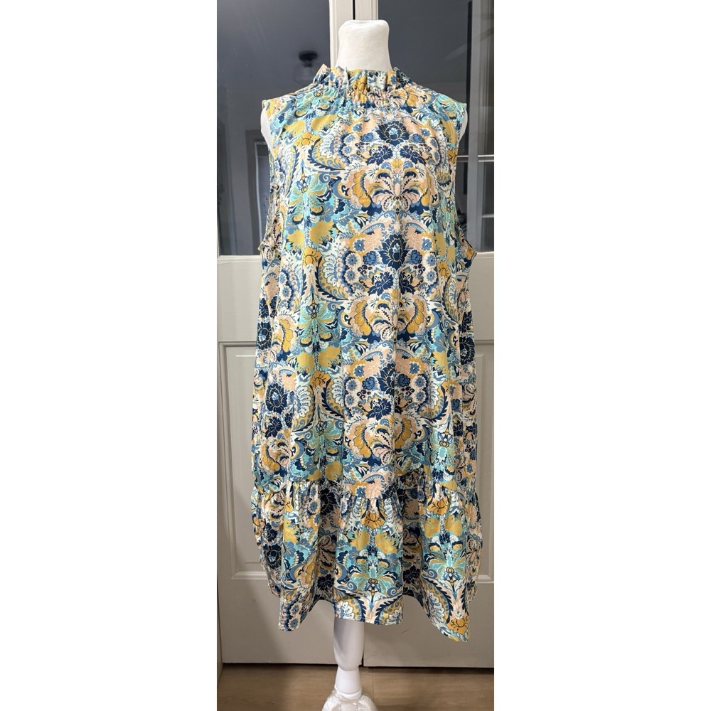Tyler Boe Shift Dress Size XL Pockets Sleeveless Floral